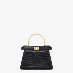 FENDI Peekaboo ISeeU Petite Black crocodile leather bag